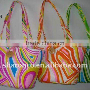 Colourful fashion bag with fabric lining