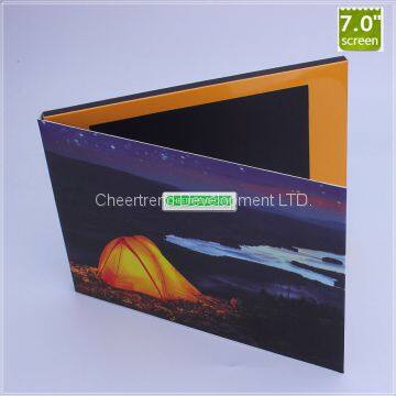 New lcd video calendar greeting card with 7inch lcd video module card in print