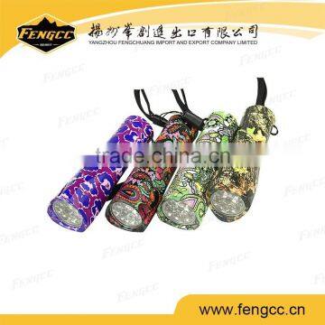 2016 Promotional LED Aluminium Flashlight Torch With Whole Print