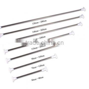 Telescopic straight stainless steel shower curtain rod/curtain rod for bath room