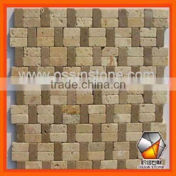 Yellow Color China Travertine Mosaic