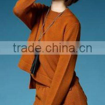 2016 New Latest Spring Autumn Women 2 Pieces Suits Loose Sweater Pullover Plus Skirt photo-5