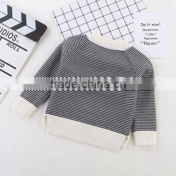 Wholesale Chinese Winter Clothes Kids Striped Cropped Pullover Sweaters With Bowknot photo-3