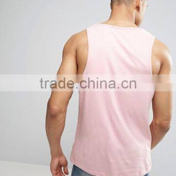 Cheapest New Design Custom Manufacture Grey Color Gym Wear Comfortable 35% Cotton 65% Polyester Fashion Running Men's Tank Vest photo-2