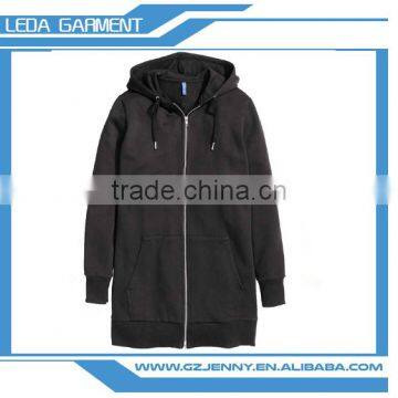2016 Hot Sale Long Plain Fleece Hoodies for Men With Zipper photo-4