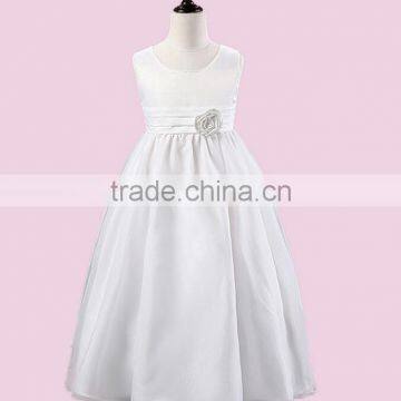 Customized Child Satin Frocks Designs Kids Party Dresses Baby Girl Flower Dress Prom Princess Dress Sleevless photo-3