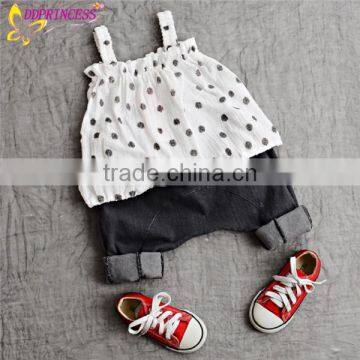 Manufacturers Of Baby Spotted Tank Tops Of Narrow Straps