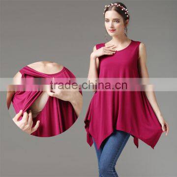 Mamalove Sleeveless Nursing Clothes Loose and Comfortable Pregnant Women T-shirts Breastfeed Top photo-2