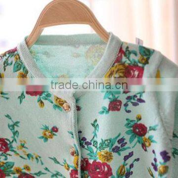 Baby Girl Flower Full Print Sweater Cardigan photo-3