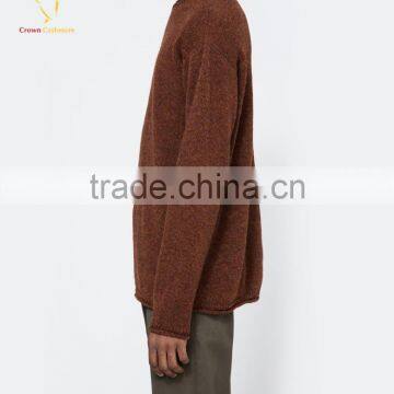 Knitting Pattern Crew Neck Men Cashmere Sweater Autumn Solid Color photo-4