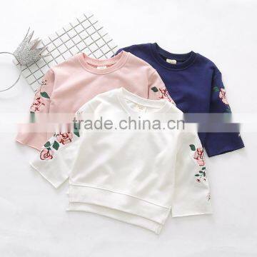 2-8 Years 2017 New Wholesale Autumn Cotton Good Quality Embroidery Flowers Kids Girls Coats photo-2