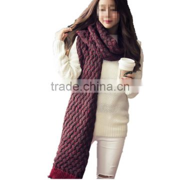 Latest design super long and super warm 3color choice men and women acrylic fashion neckwear muffler