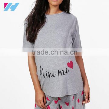 Yihao 2017 wholesale Maternity clothes printing cottonT shirt tops and shorts Set