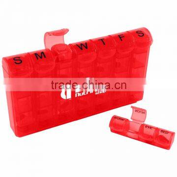 28 Compartment 7-Day Med Minder Pill Box - Holds 4 Removable Pill Compartments and Comes With Your Logo photo-2