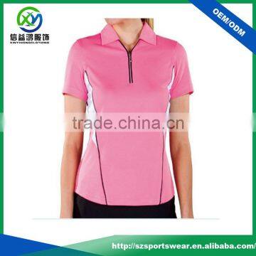 100% polyester quick dry ladies golf polo shirt