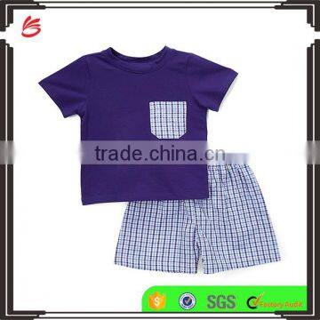 2017 wholesale children's clothes summer set boutique clothing custom shirts & shorts