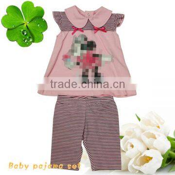 2014 new designs baby cloting sets cute girls summer pajamas