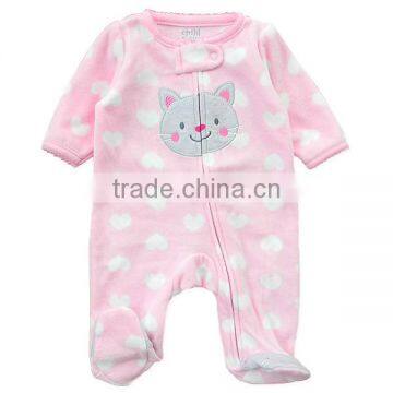 Boutique qualtity baby girl L/S 220g polar fleece romper