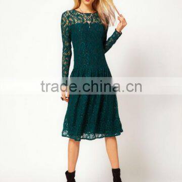 Lace Dress With Dropped Waist