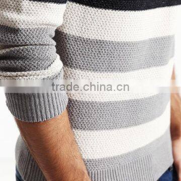 2017 Supple Simple Design Round Collar Stripe Sweater Men Pullover With Low Prices photo-5