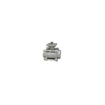 3 PC Threaded Stainless Steel Ball Valves , ISO 5211 Investment CastingBall Valve