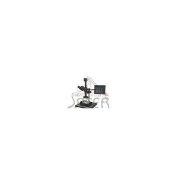Electronic video digital microscope with top light, eyelens