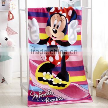 safety eco friendly soft cartoon Mickey pattern print custom kid microfiber towel