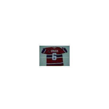 #6 SPACEK red montreal canadiens with 100years patch hockey jersey