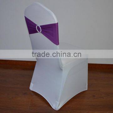 Purple Spandex Chair Sash and Chair Cover for Weddings