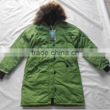2016 Custom Fashion Raccoon Fur Hood Woman Goose Down Coat