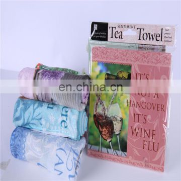 Health&Beauty soft printed microfiber tea towels with cellobag packing