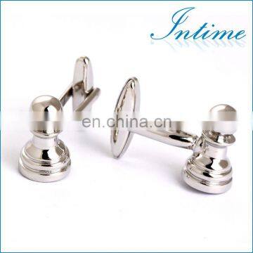 High Quality International Chess Pieces Pawn Silver Men Cufflink