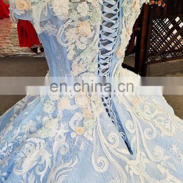 LS00385 off Shoulder Light Blue Carnival Theme Evening Gowns in India Cocktail Party Dress photo-5
