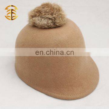 Wholesale Rabbit Fur Ball Wool Equestrian Fashion Felt Hat for Adults