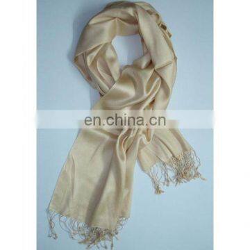 LIGHT GOLDEN SILK PLAIN SHAWLS