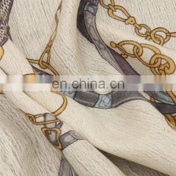 2017 Wholesale Fashion Women Print Wool Silk Reversible Scarf