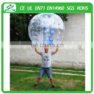 Factory price CE TPU/PVC jugar bumper ball bubble football,bounce ball