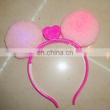 cheap party plastic LED flashing lighted Mouse ear headband PH-0063