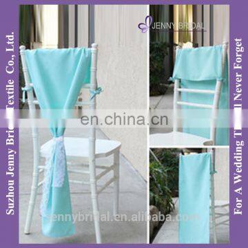 C393A wide lace satin ribbon tie back romantic turquoise satin chair sash