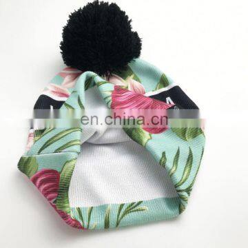 Custom Made Your Own Logo Embroidery Knit Beanie With Pom Pom photo-6