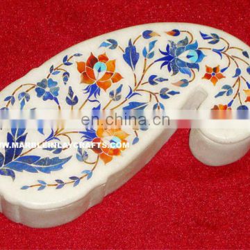 Designer Marble Inlay Jewelry Box Home Decorative Handcrafted