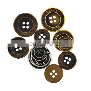 Wholesale Gold Bronze Silver 4-Holes Round Resin Button For Clothing