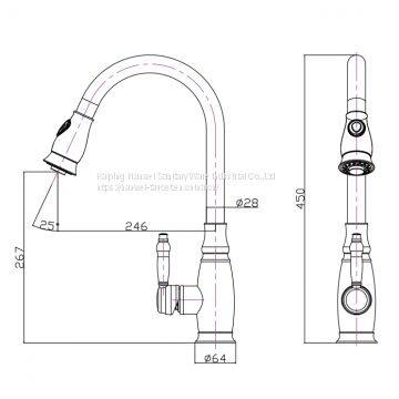 New Style Pull Out Kitchen Faucet Modern Shower And Subble Water Ways Kitchen Tap photo-3