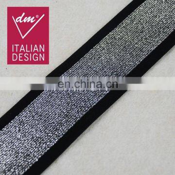 Hot sale lurex elastic webbing, elastic ribbon for clothes