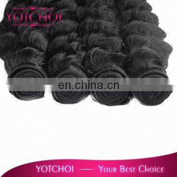 AAAAA grade Qingdao yotchoi hair products Brazilian human hair deep wave