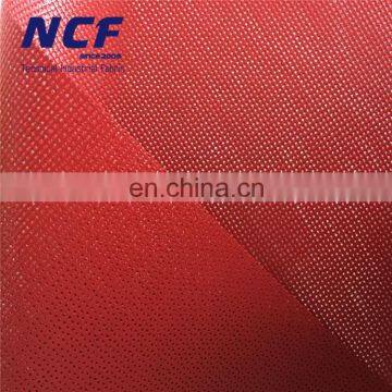 1000D/9x3 Fluorescent Red PVC Coated Polyester Mesh With Welded Hem NPFA701 Flame Retardant