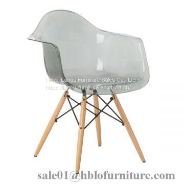 transparent ims chair with armrests upholstered