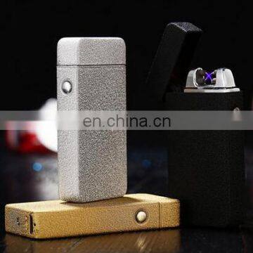 2018 zinc alloy matt color usb recharged lighter windproof lighter electric lighter