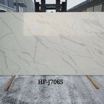 Artificial calacatta white quartz stone slab
