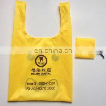 High quality nylon polyester folding tote bag into pouch